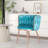17.72'' H Velvet Upholstered Metal Side Chair-1031742244