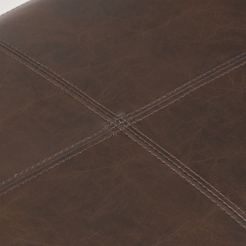 Repose-pieds en cuir avec rangement Jye Vegan, Brun