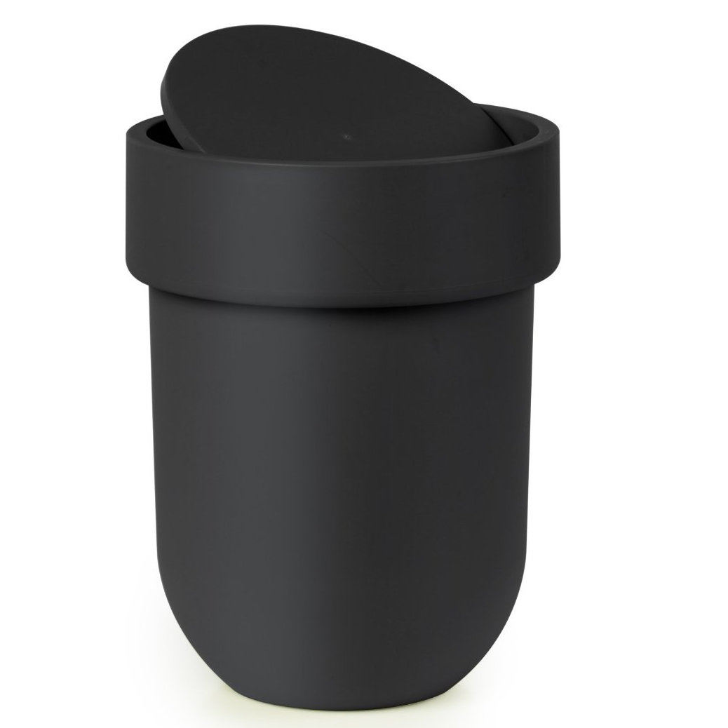 Touch 2gal Swing Top Trash Can, Black