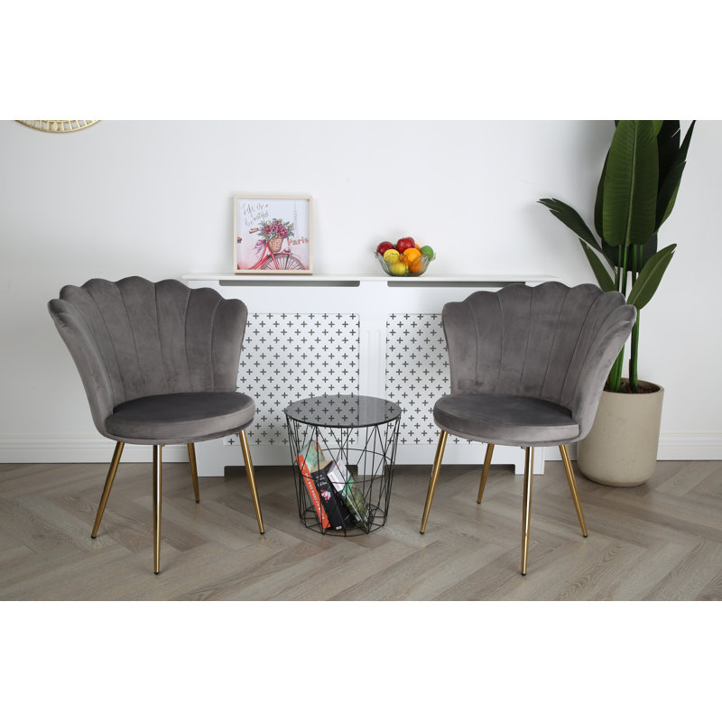 Daisy - Velvet Chair with Back-Rest, Grey