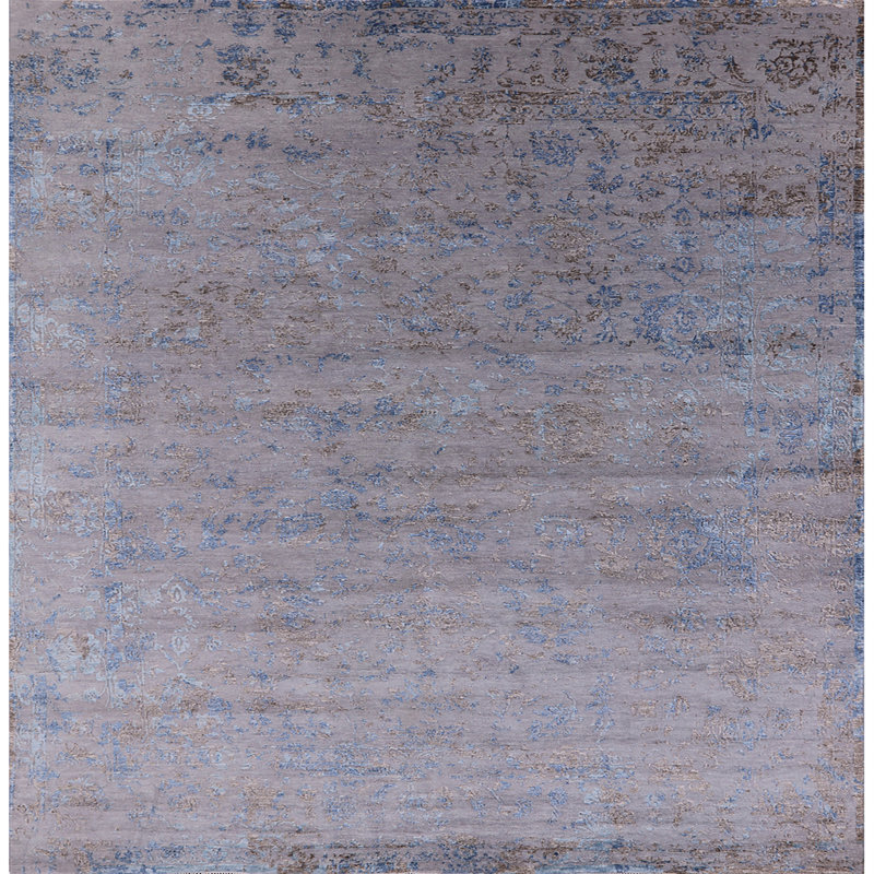 Tapis oriental gris Lovitt, Carré 7 pi