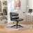 Gray Adjustable Swivel Criss-Cross Office Chair, Wide Seat, Vanity Chair-870263467