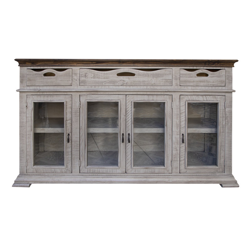 Gray 71.25'' Solid Wood Sideboard