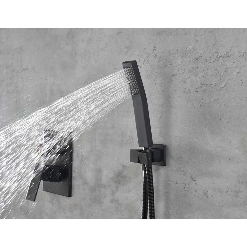 Système de pomme de douche 12 po, Noir mat