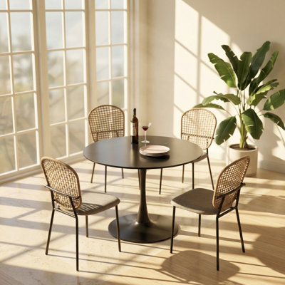Sennit 18.11" W x 23.22" D x 34.44" H Metal Upholstered Side Chair Set of 4