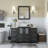 Ravenna 48" Freestanding Single Sink Bathroom Vanity with Engineered Marble Top and Matching Mirror-23188980