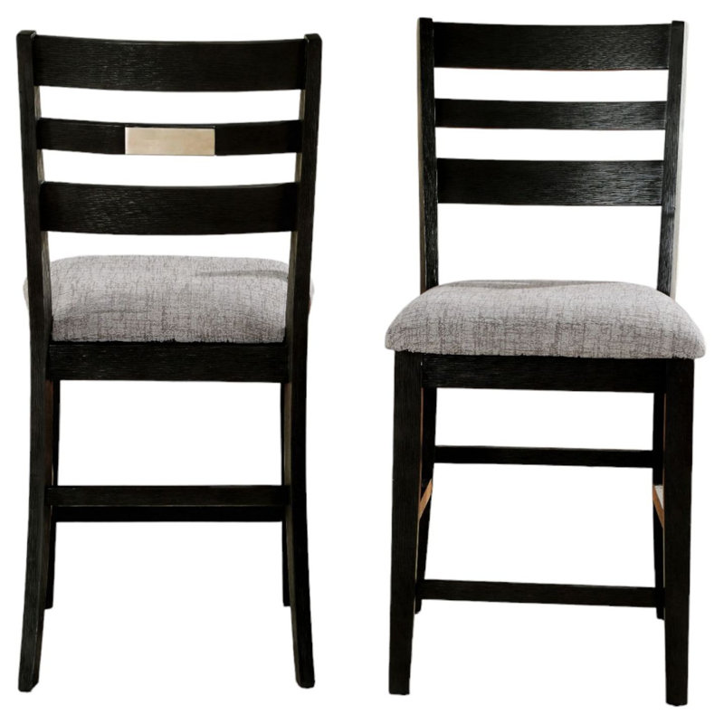 Cadwaller Upholstered Counter Stool, Black