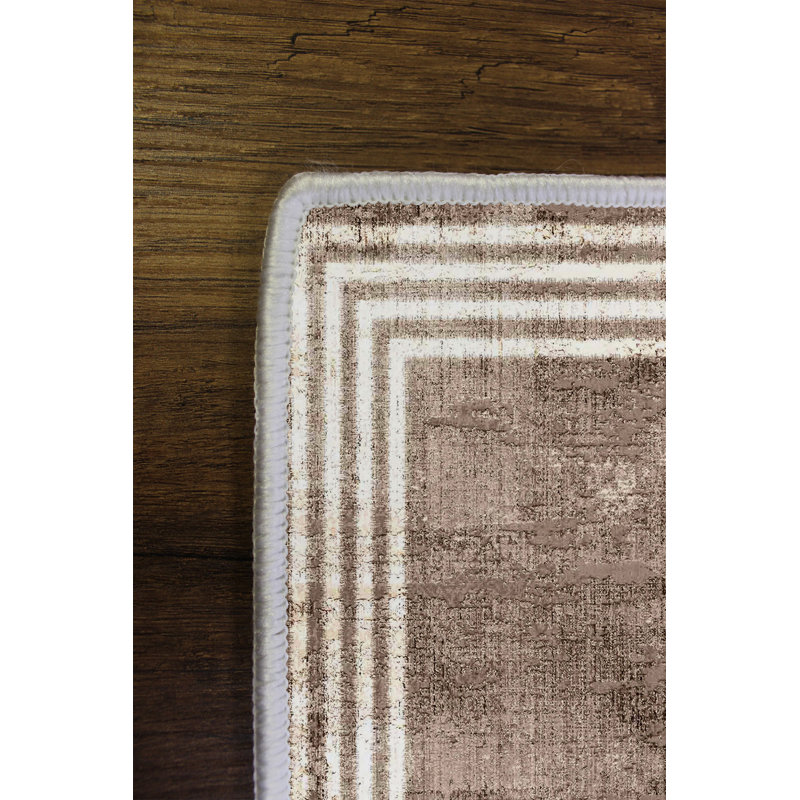 Tapis antibactérien 100% polyester, 39,4 po x 59,1 po | Écologique, à pois antidérapant sous le dessous, d'une hauteur de poils de 0,2 po | Lavable à la machine, impression numérique, couleur brune | Durable et facile à nettoyer pour la décoration intérieure