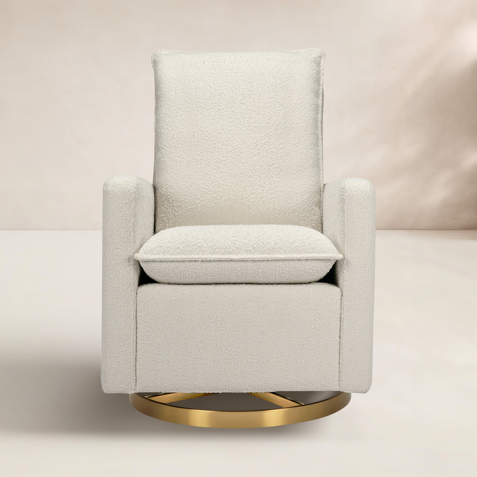 Cali Swivel Glider, Ivory Boucle/Gold Base