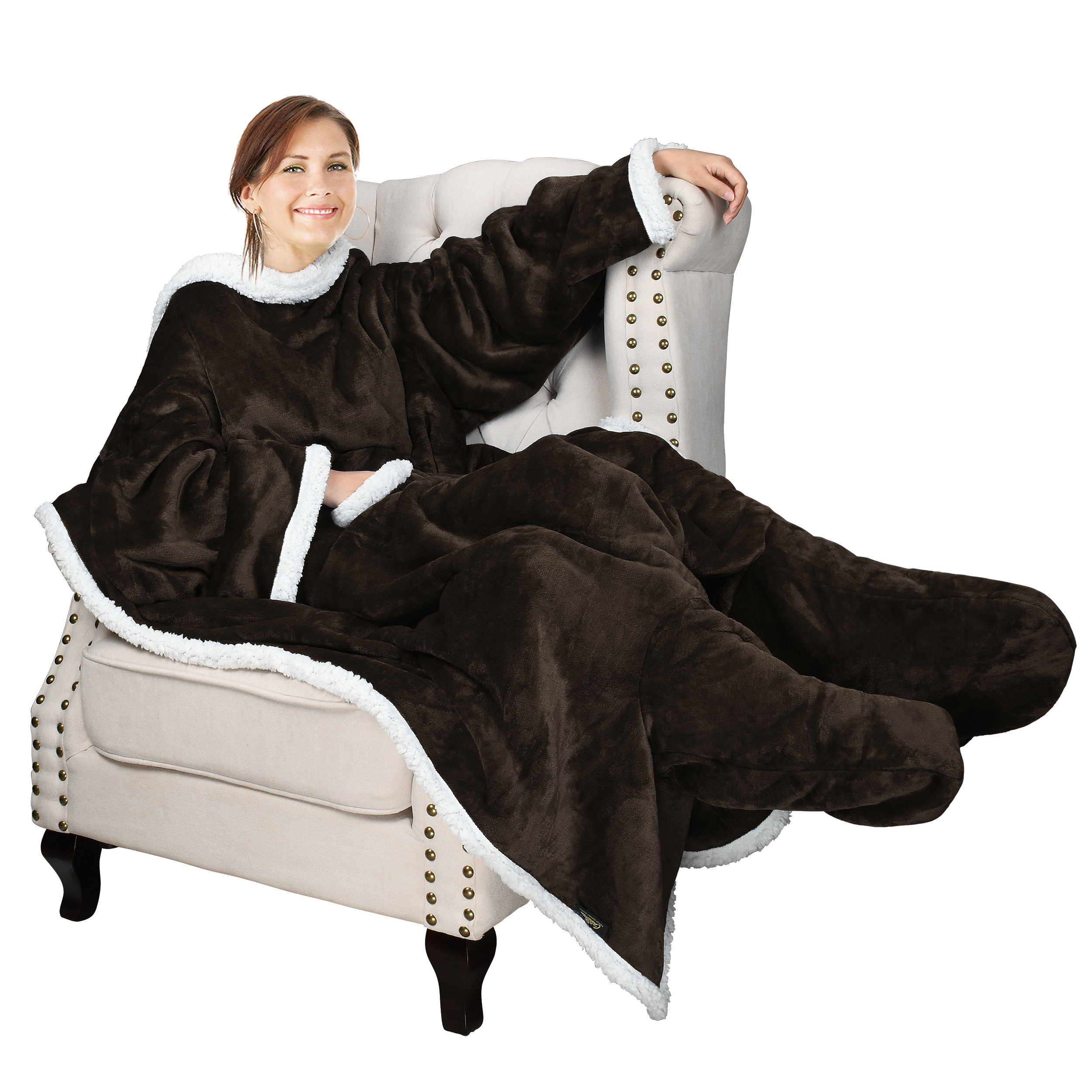 Nestl Oversized Unisex Wearable Blanket - Reversible Hoodie Blanket- Giant Sweater  Blanket Hoodie - Wayfair Canada