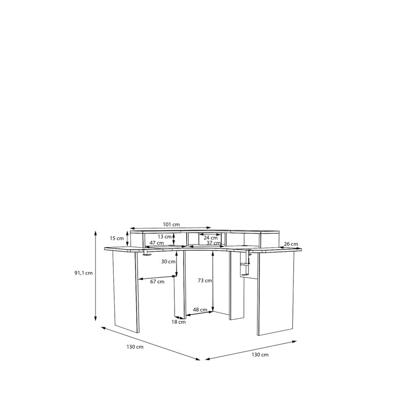 Berberia L-Shaped Computer Desk