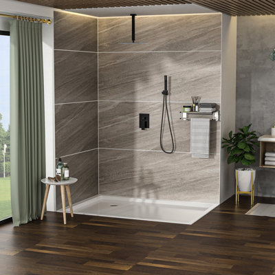 Ceiling Mounted Dual Shower - Oil Rubber Bronze Rainfall And Handheld Easy Clean System With Adjustable