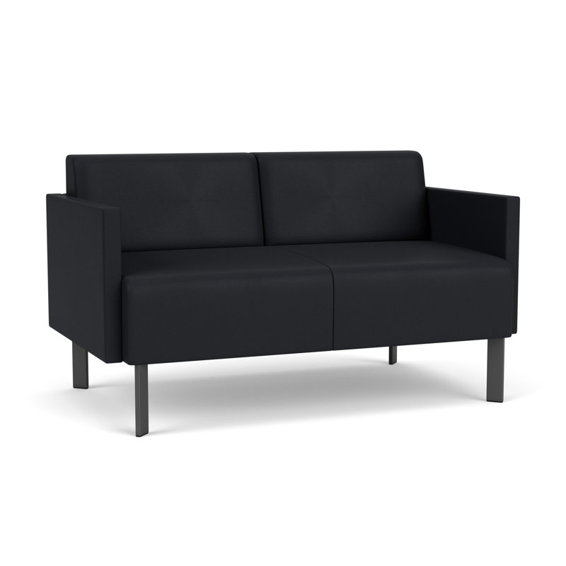 Causeuse de réception Luxe Lounge, Acier gris anthracite, Noir Modena