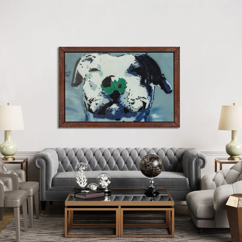 Man's Best Friend - Painting on Canvas, 152.5 cm H x 101.5 cm W, Brown Floater Framed