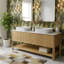 60-inch freestanding bathroom vanity with two ceramic sinks-121071570