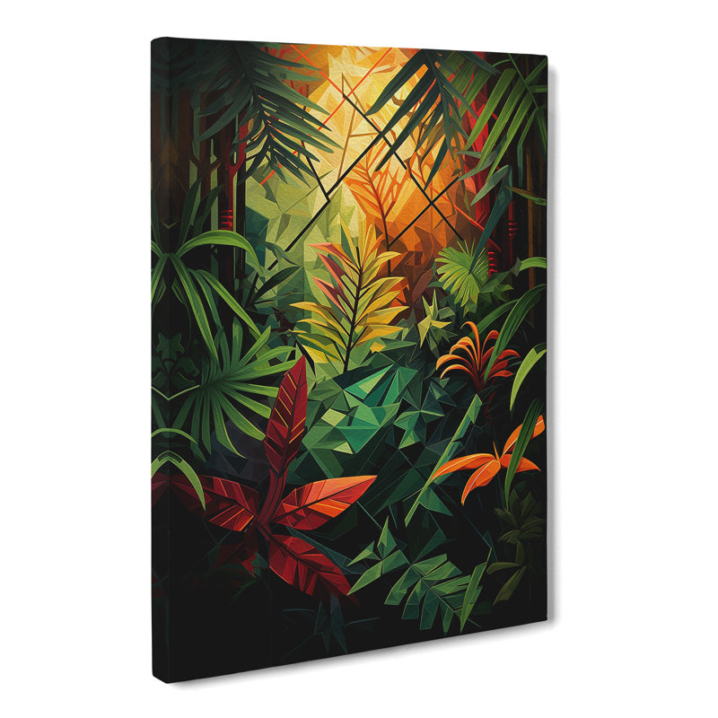 Jungle Geometric No.2 - Wrapped Canvas, 50cm H x 35cm W x 3cm D