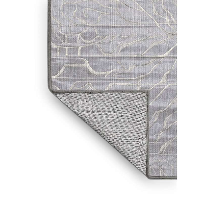 Machine Washable Gray Area Rug, Runner 2' x 4'