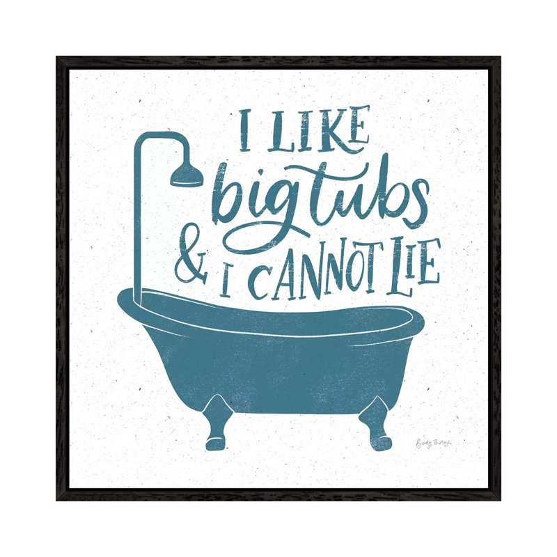 Turkish Tile Bathroom Puns II by Becky Thorns - Print on Canvas, 93.98cm H x 93.98cm W x 3.81cm D, Black Framed