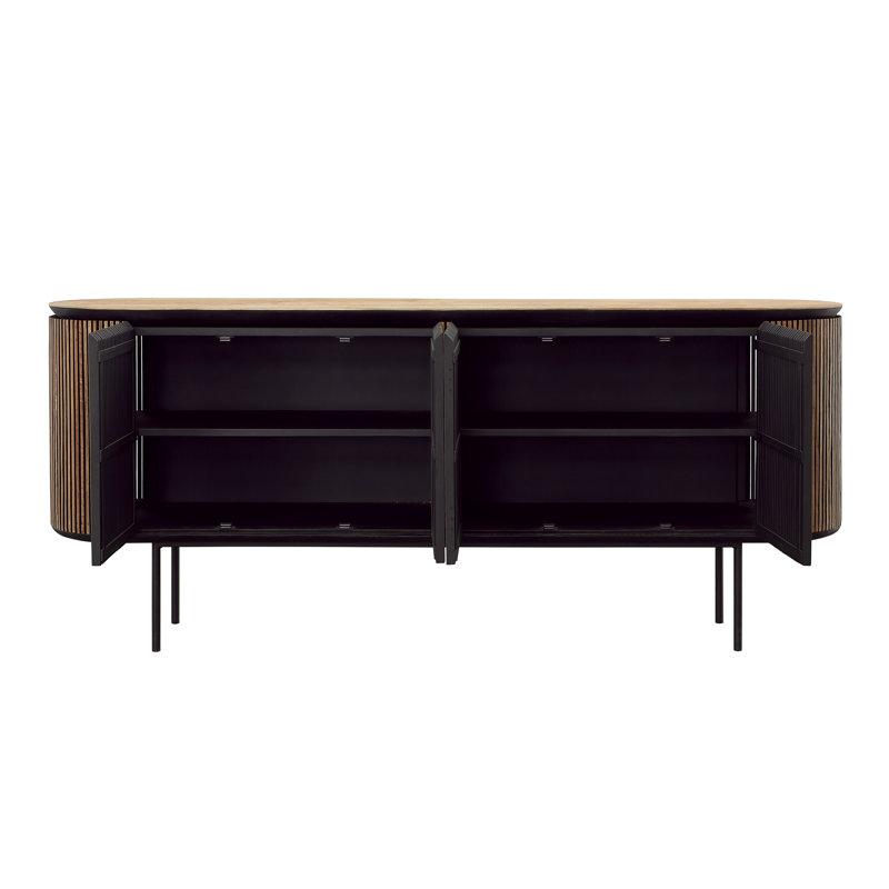 Dabney 79" Wide Teak Wood Sideboard, Natural Wash