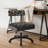 Sewing Chair with Wheels and Adjustable Height Back Support - Crafting Chair with Under Seat Storage Hydraulic Armless Machine Chair for Crafting, Quilting, Artists, Craft Room Furniture