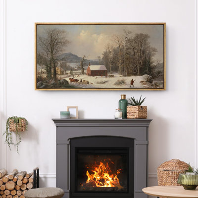 Winter " Countryside Snow Winter Homestead Serenity Rustic Farmhouse Decor Art Extra Large Pictures "