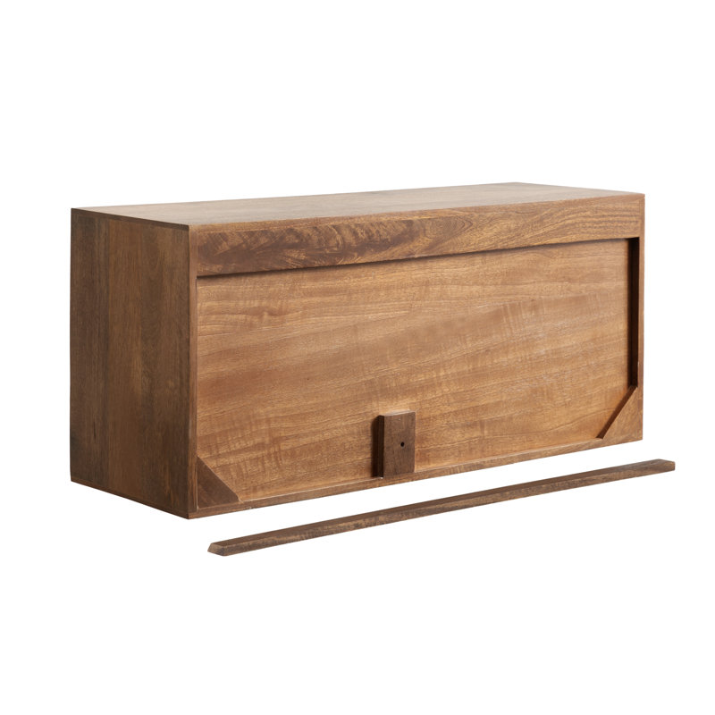 Armoire murale en bois avec portes à fermeture par pression, Bois brun