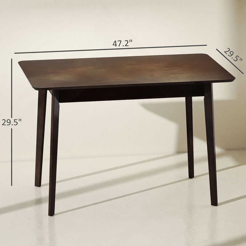 Mid-Century Nordic Kitchen Table,Rectangle Dining Table,for Dining Room, Dark Mahogany