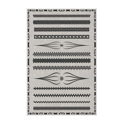 Tapis noir/gris tissé à la machine