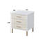 Table de chevet Myles, finition blanche, champagne et or