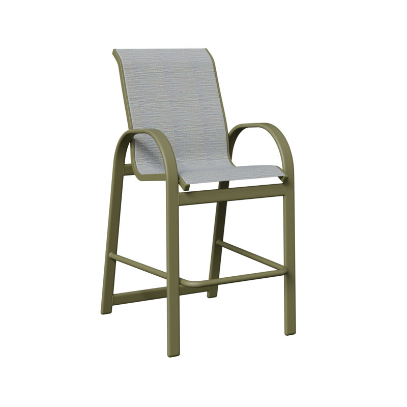 Fauteuil de bar berlinois Berlin Gardens, Canne des Caraïbes, Vert sauge