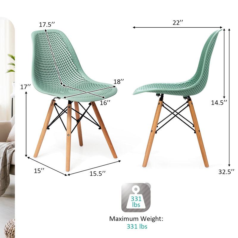 Belgica 17'' H Side Chair, Teal