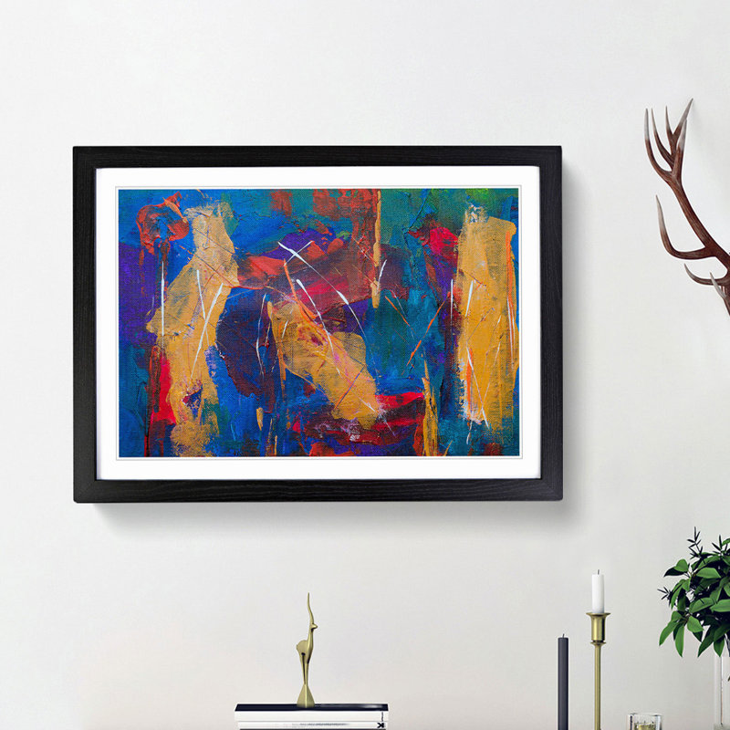 Abstract Vol.376 by S.Johnson - Framed Print, 27cm H x 36cm W x 2cm D, Black Framed