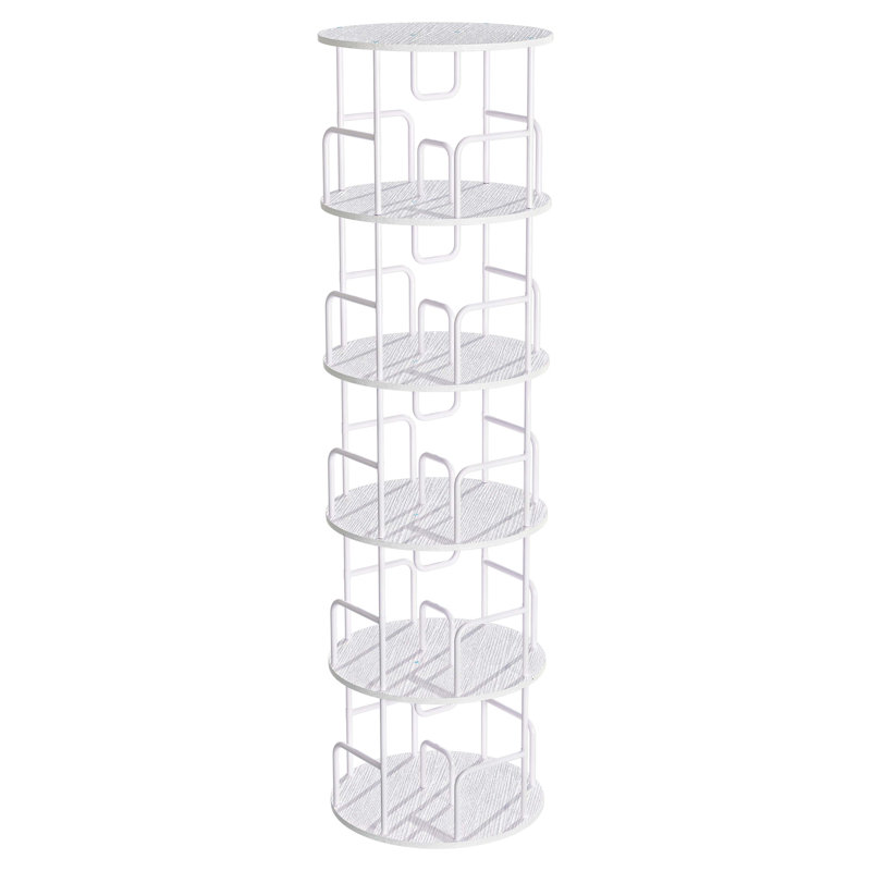 Rotating Bookshelf Tower 5 Tier, Spinning Bookcase, Revolving 360 Book Shelf Narrow Tall Bookcase, Vertical Turning Round Storage Bookshelf, Book Shelf Organizer For Bedroom, Living Room