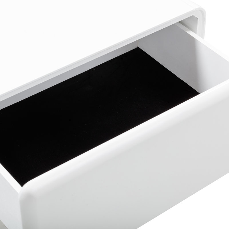 Table de chevet 2 tiroirs Kamio, Blanc