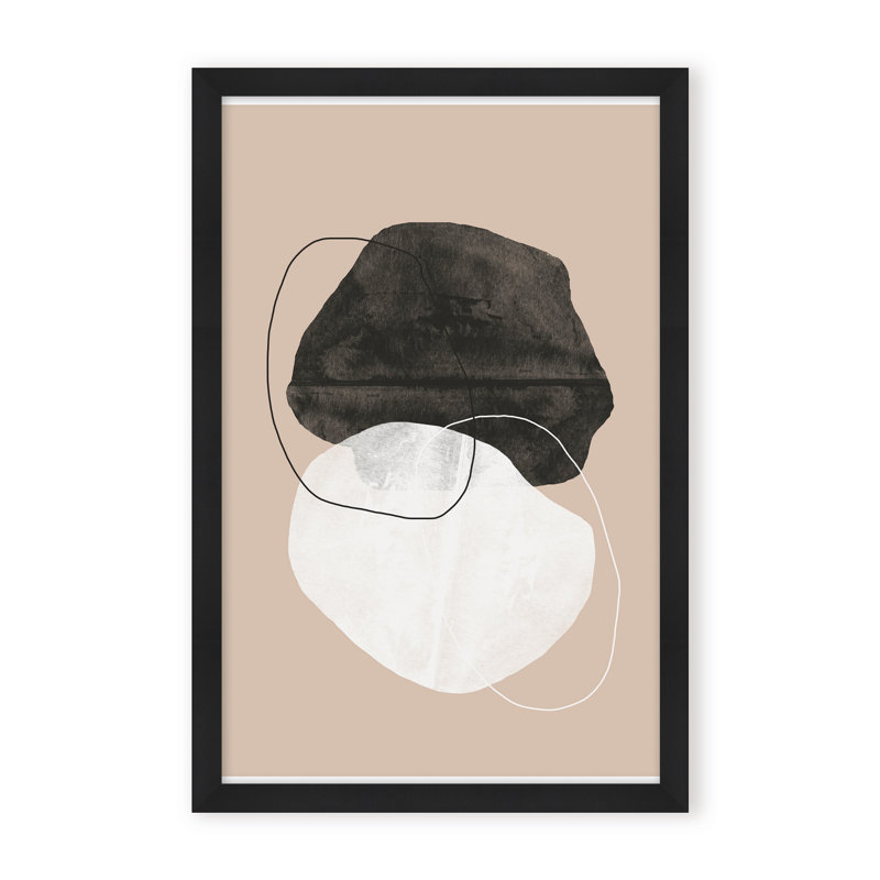 Cosmic Abstract by The Miuus Studio - Picture Frame Painting on Paper, 24" H x 16" W x 1.125" D, Black, Framed Matted Print