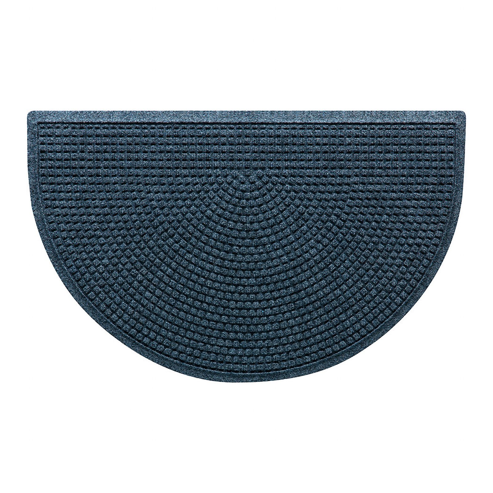 WaterHog Squares Non-Slip Doormat, Navy, Semi-Circle 2' x 3'3"