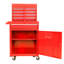 Armoire de rangement rouge à 5 outils avec roulettes verrouillables et tablette réglable pour atelier-1186600173