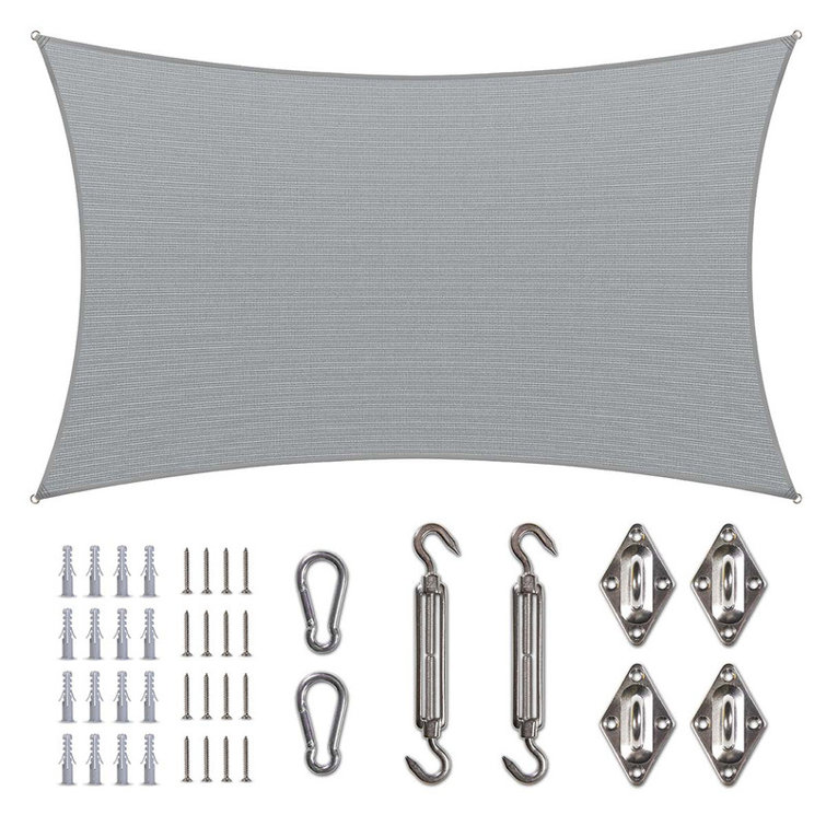 Amgo Customize Rectangle Shade Sail - 200 GSM, 95% UV Blockage with Hardware Kit