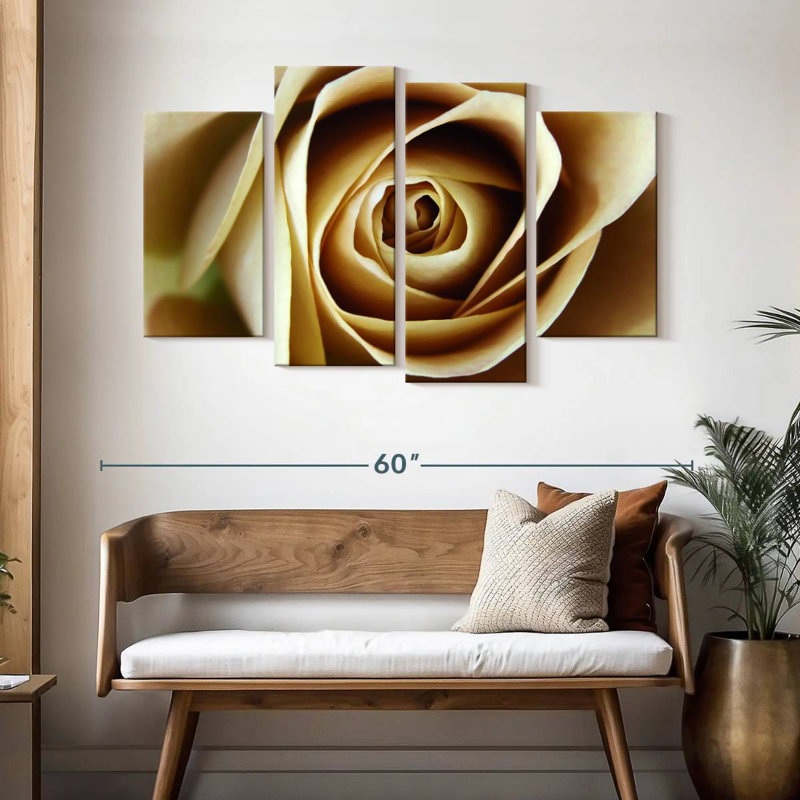 Rose Harnek en herbe beige, H 32 po x l 52 po