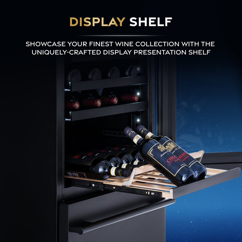 Estate 24" Black Stainless Steel Dual Zone Wine and Beverage Fridge