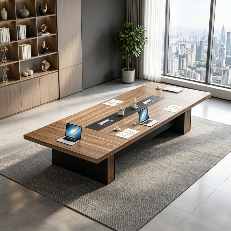118.12 " MDF Rectangle Conference Table, Tan
