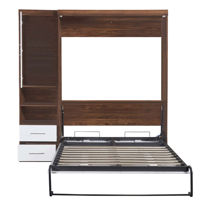 Lit escamotable double pleine grandeur avec armoire