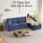 WEUP 113" Modular Sectional Sofa With Storage Ottoman, 4 Seat Sofa Set With Two Pillows Included-1389712500