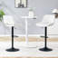 Ensemble de 2 tabourets de bar pivotants réglables en cuir de polyuréthane blanc avec repose-pieds-125539934