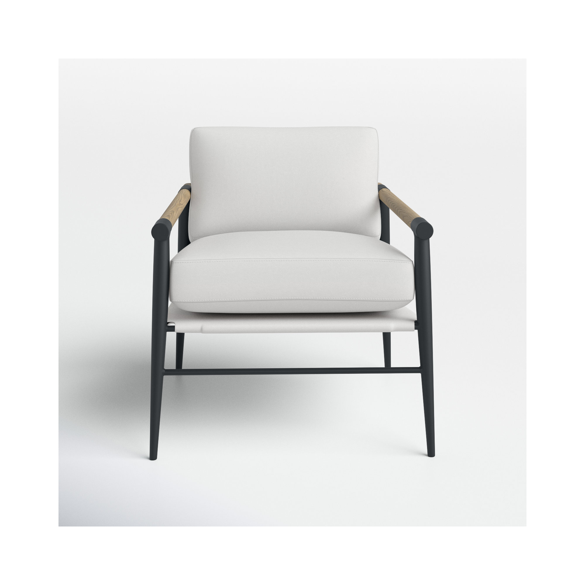 Sorine 32.25" Wide Polyester Armchair, Ivory
