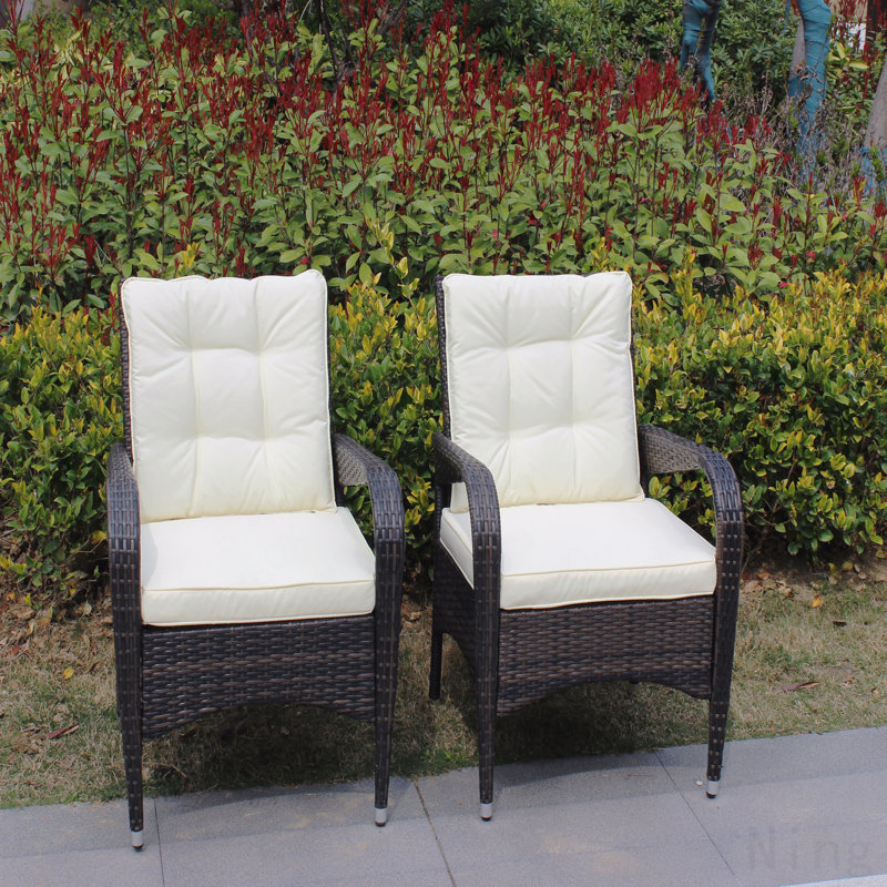 2-Piece Liberatore Dining Chairs With Cushions (Beige Cushion)