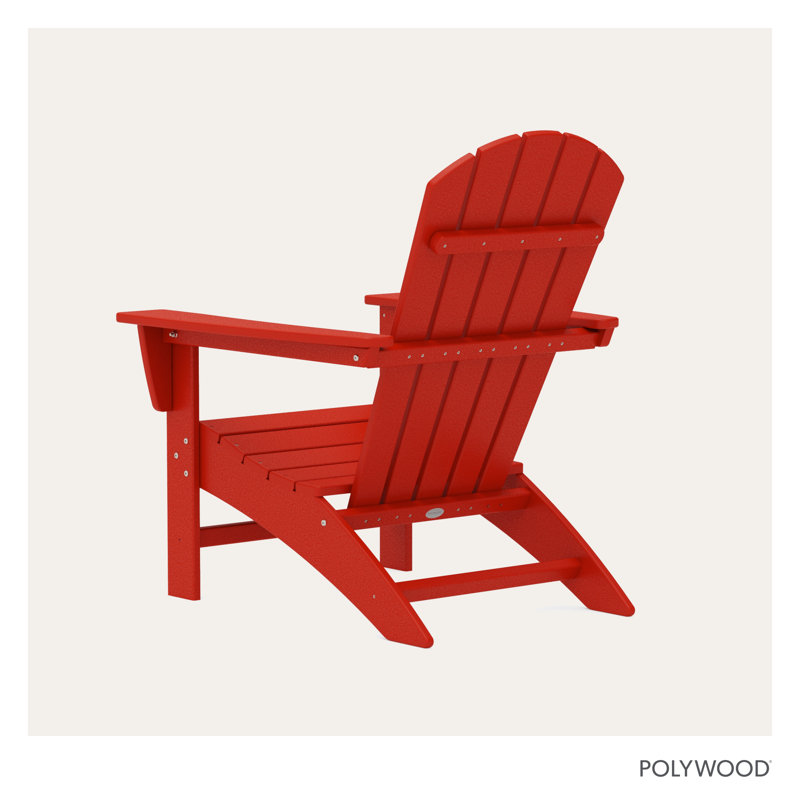 POLYWOOD Nautical Adirondack Chair, Sunset Red