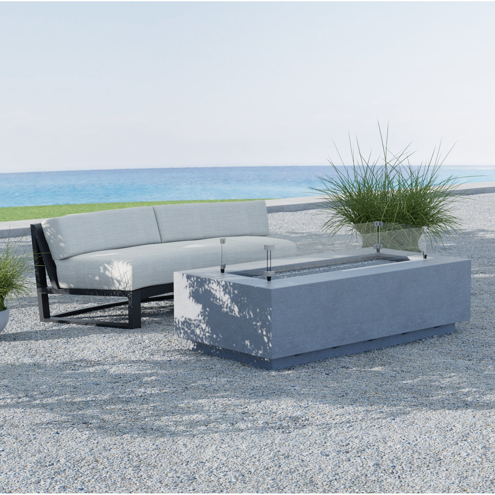 Georgie 69" Sunbrella® Patio Loveseat, Cast Silver Sunbrella®