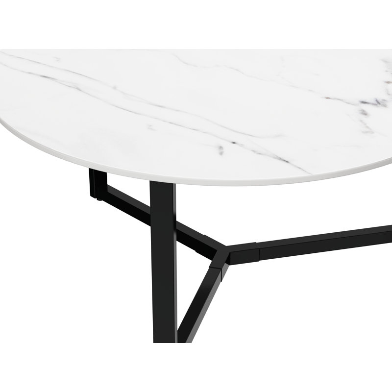 Abdulqadir Frame Coffee Table, White/Grey