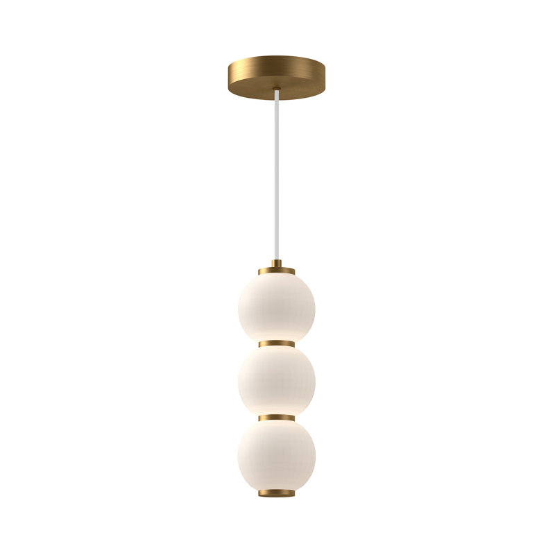 Queenstown Light Glass Steel Pendant, 19.75" H x 6.375" W x 6.375" D, Aged Gold